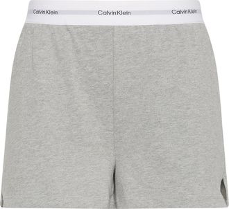 Calvin Klein Womens Jersey Shorts with Logo Waistband, Grey (Grey Heather), S
