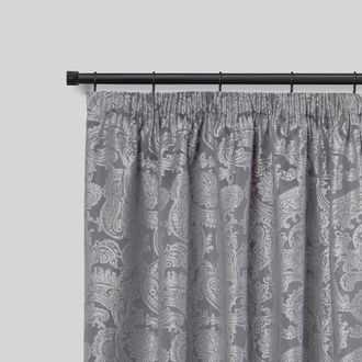 TJ Hughes Full Stop - Extendable Curtain Pole with rings and pair of end finials in Matt Black - TJ Hughes
