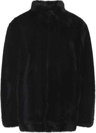 Maison Margiela Brown Ecofur Jacket With Stand-Up Collar