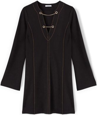 Motivi Jurk met kettingen in Milano steek- slim fit - Dames - Korte kleedjes - Zwart - 2XS - Polyester - Kleedjes