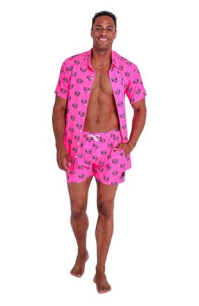 OOSC Baewatch Mens Short Sleeve Shirt in Pink at Nordstrom, Size X-Small