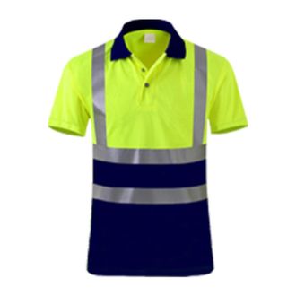 Generic DENGJIAMY High Visibility Short Sleeve Reflective Safety T-Shirt Mens Heavy Duty Breathable Hi-Vis Safety Daily Work Construction Polo Shirts for Men 
