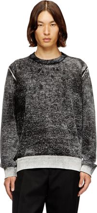 Diesel Jumper with faded reverse print - Knitwear - Man - Grey