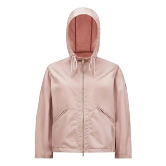 Moncler Dames, Jassen, Roze, Maat: XS Gabardine
