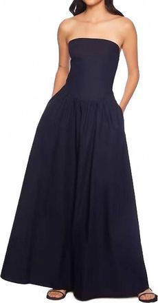 Susana Monaco Poplin Drop Waist Tube Dress In Midnight