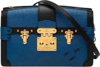 Louis Vuitton Pre-owned Trunk clutch - Dames - Vintage Schoudertas - Blauw - ONE Size - Leer - Vintage