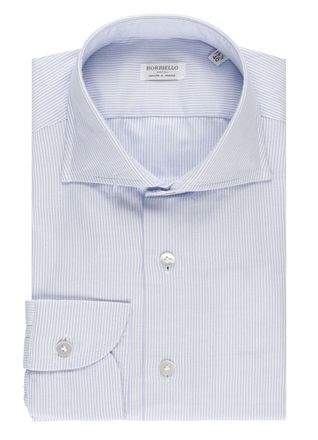 Borriello Light Blue Striped Cotton Shirt