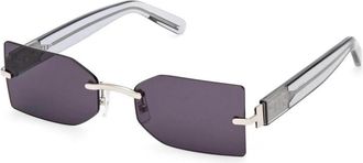 GCDS Geometrische Randloze Zonnebril - Heren - Zonnebrillen - Grijs - 54 MM - Accessoires