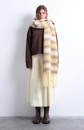 Topshop Sydney Stripe Blanket Scarf in Tan Multi at Nordstrom