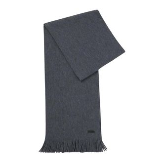 HUGO BOSS Accessoires, Heren, Grijs, ONE Size, Leer, Albas Winter Sjaal