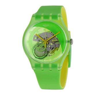 Swatch Pomme-Tech Green Skeletal Dial Mens Watch SUOG110