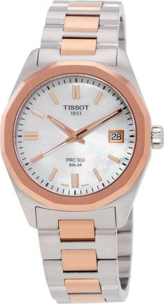 Tissot PRC 100 Quartz Solar White Mother of Pearl Dial Ladies Watch T1518222211100