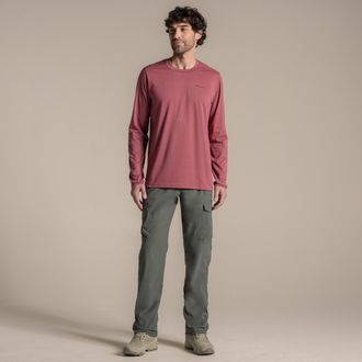 Craghoppers Heren Abel Nosilife T-shirt met lange mouwen (Atlas Rood)