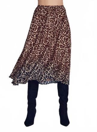 Bella Dahl Gathered Midi Skirt In Ombre Leopard Print