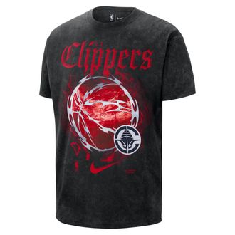 Nike LA Clippers Courtside Halloween Nike Mens NBA Max90 T-Shirt in Black | IH7634-010