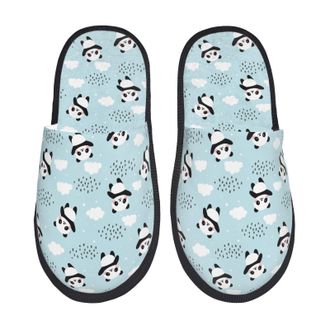 Generic Cute Panda Bear Men Women Sliders Slip On Slippers Warm Shoes For Indoor Outdoor Bedroom M