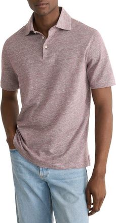 Eton Linen & Cotton Fine Knit Polo in Dark Purple at Nordstrom, Size X-Large