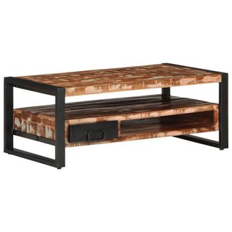 Berkfield Home Coffee Table Multicolour 90x50x36 cm Solid Wood Reclaimed | Size: 90 x 50 x 36 cm