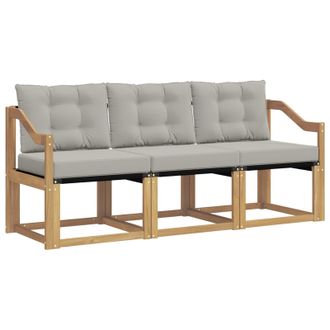 vidaXL Conjunto De Sof&aacute;s De Exterior 3 Pcs Blanco Y Gris Claro Vidaxl