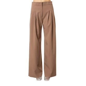 D.exterior Wide Trousers, female, Brown, Size: S Pantalone pieghe