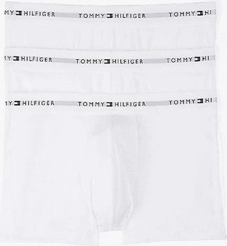 Tommy Hilfiger Mens Tommy Hilfiger 3 Pack Mens Contrast Trunks - White/White/White - Size: 35/34/32/9.5/13/12.5/12/11.5/11/9/16/15.5/15/14.5/14/13.5/10.5/10