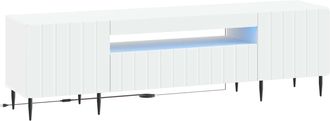 vidaXL Mueble De Tv Led Blanco Madera De Ingenier&iacute;a Vidaxl