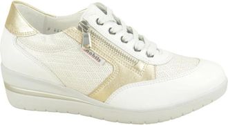 Mephisto Gouden en witte stijlvolle sneakers - Dames - Sneakers - Wit - 35 1/2 EU - Schoenen