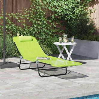 vidaXL Tumbona Plegable 1-persona Verde 182 X 55 X 85.5cm Metal Vidaxl