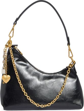 Madden Girl Crinkle Faux Leather Shoulder Bag in Black at Nordstrom Rack
