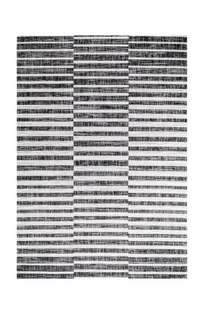 Jonathan Y Designs Sukie Modern Offset Stripe Indoor/Outdoor Area Rug in Black/ivory at Nordstrom, Size 4Ft 0In X 6Ft 0In