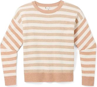 Smartwool Womens Edgewood Boyfriend Crew Sweater In Almond Donegal