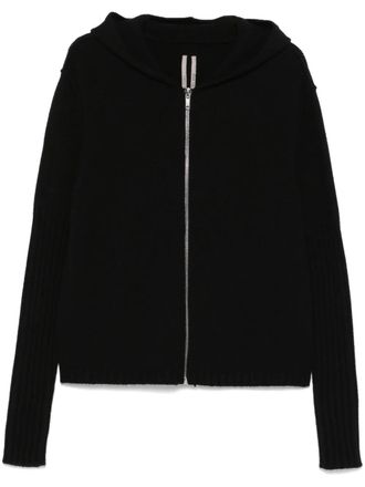 Rick Owens zipped hoodie - men - Cashmere - L - Black