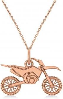 Allurez Motorcycle Charm Mens Pendant Necklace 14K Rose Gold
