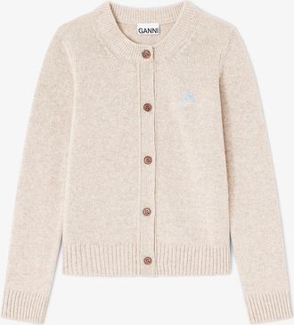 Ganni Beige Wool Mix Cardigan - Size XXS