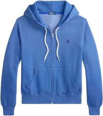 Polo Ralph Lauren Sweatshirts & Hoodies - Dames - Vesten met rits - Blauw - L - Katoen - Hoodies & sweatvesten