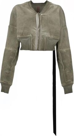 Rick Owens Flight Jkt Cropped - Dames - Bomber jackets - Bruin - M - Katoen - Jassen