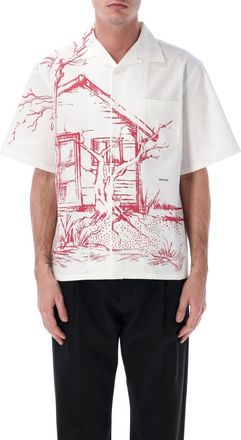 Prada White Relaxed Graphic Shirt