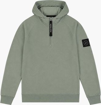Marshall Artist Mens Marshall Artist Stanford Quarter Zip Hoodie Sage - Size: 38