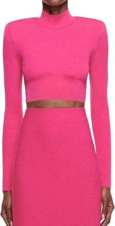 Roland Mouret Cropped Knit Top In Pink