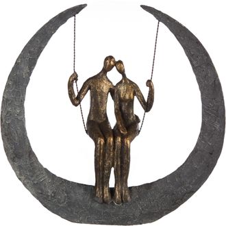 Casablanca Design Dekofigur »Skulptur Swing, bronzefarben/grau« bronzefarben/grau, Polyresin
