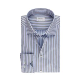 Stenströms Overhemden, Heren, Blauw, XL, Katoen, Klassiek Overhemd