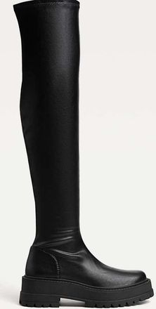 Stradivarius Stivali bassi neri con suola a carrarmato XL-Nero