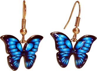 Generic Fashion Jewelry Earrings for Women Girls Trendy Acrylic Dangle Drop Statement Elegant Party Wear Lightweight Comfortable (blue and gold, One Size)