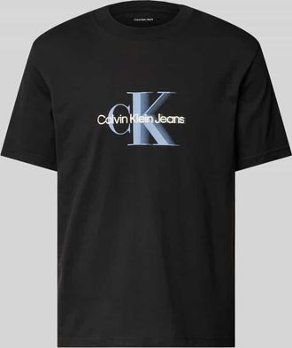 Calvin Klein Jeans T-Shirt mit Label-Print und Rundhalsausschnitt in Black, Gr&ouml;&szlig;e S