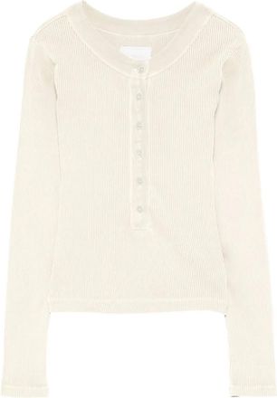 Citizens Of Humanity Geribbelde top met knopen - Beige