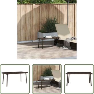 vidaXL vidaXL Tavolo da esterno - Tavolino Giardino Rettangolare Marrone 80x40x37 cm Polyrattan
