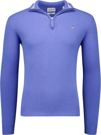 GANT Truien & Vesten, Heren, Blauw, 2Xl, Wol, Superfine Lamswol Half-Zip Trui
