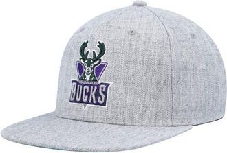 Mitchell & Ness Mens Mitchell & Ness Heather Gray Milwaukee Bucks Hardwood Classics 2.0 Snapback Hat at Nordstrom