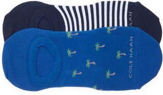 Cole Haan Assorted 2-Pack Palm Springs No-Show Socks in Blue Assorted at Nordstrom Rack