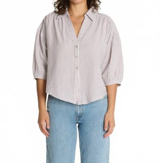 Nation Ltd Jaynee Blouse Shirt In Praline Stripe